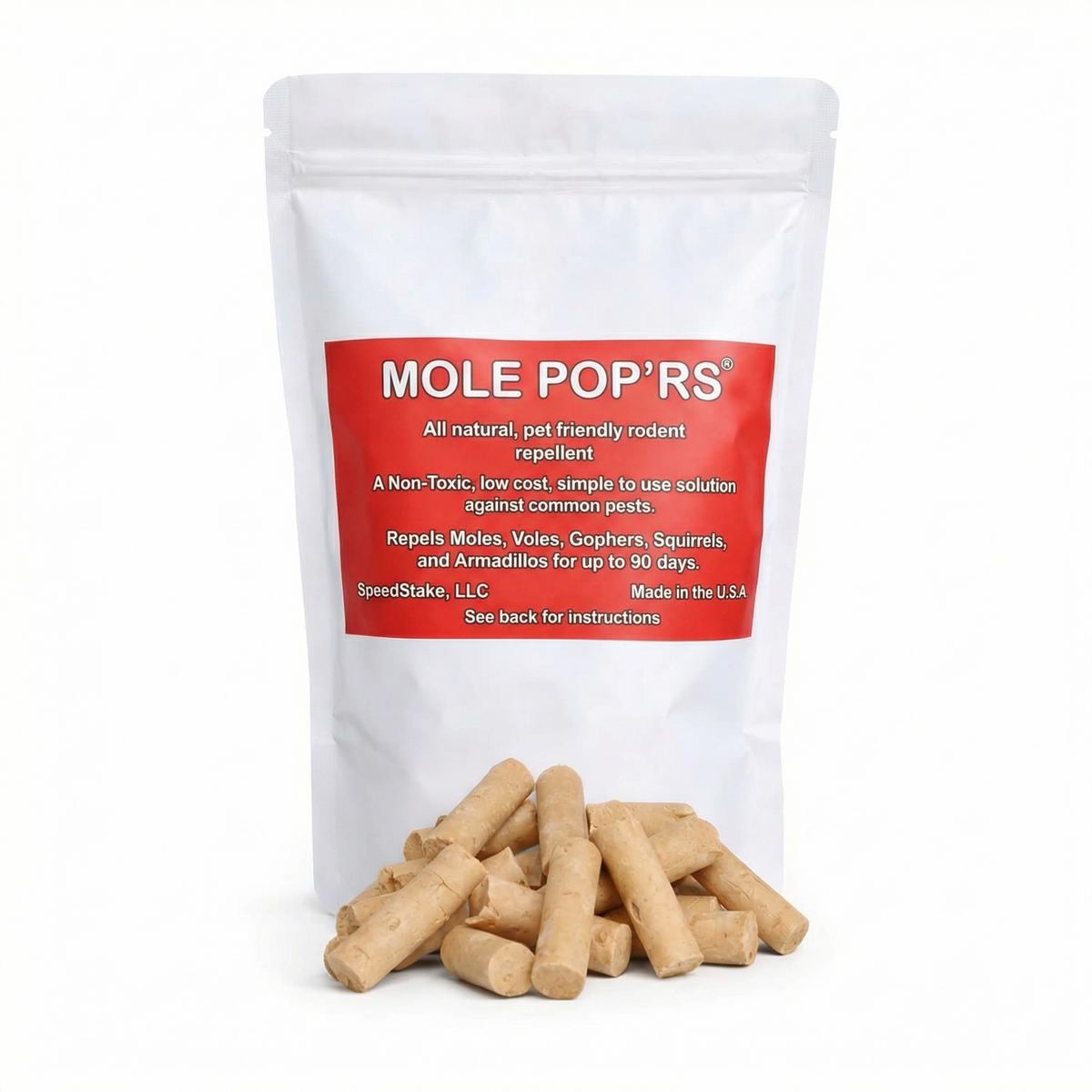 Mole Pop'rs Rodent Repellent - All Natural, Pet Friendly, Non Toxic.