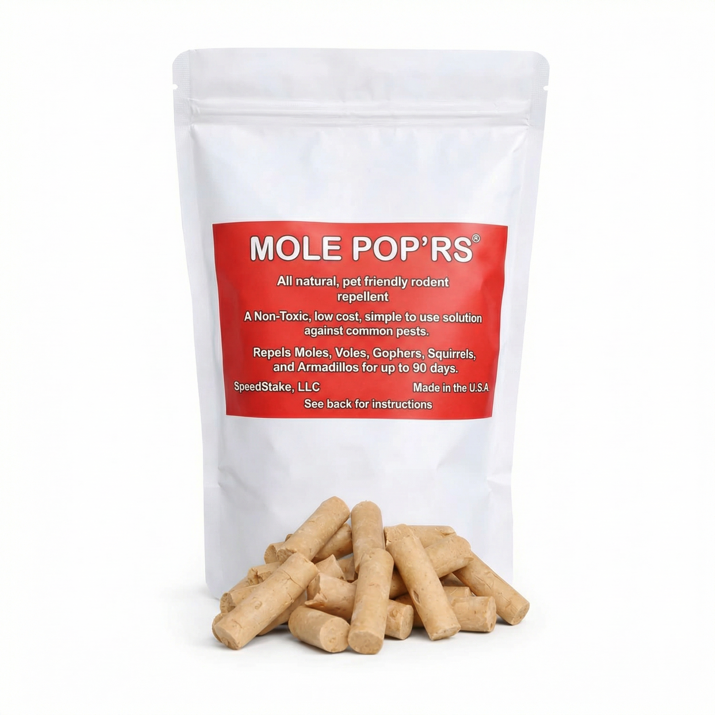 Mole Pop'rs Rodent Repellent - All Natural, Pet Friendly, Non Toxic.