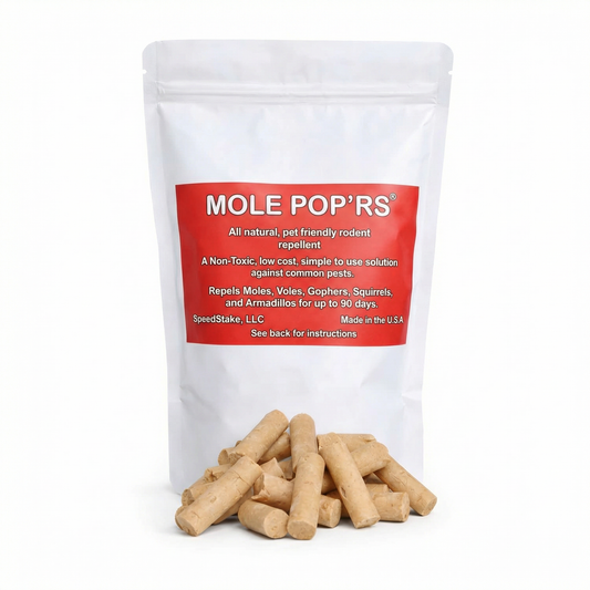 Mole Pop'rs Rodent Repellent - All Natural, Pet Friendly, Non Toxic.